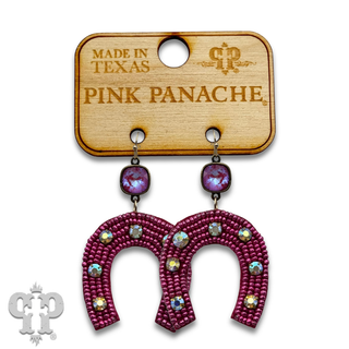 Seed bead horseshoe earring with crystals from Swarovski®- LC
