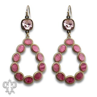 Pearl look finish bead teardrop earring with crystals from Swarovski®- LC