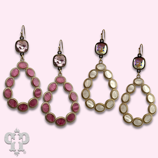 Pearl look finish bead teardrop earring with crystals from Swarovski®- LC