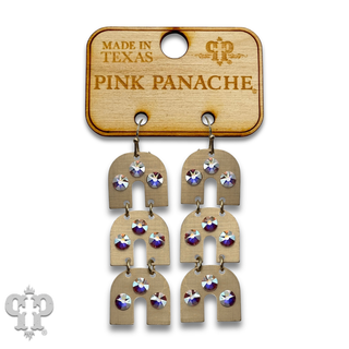 Triple metal tone arch earring with crystals from Swarovski®- LC