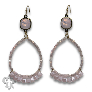 Cube bead teardrop earring with crystals from Swarovski®- LC