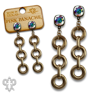 Triple matte finish circle earring with crystals from Swarovski®- LC