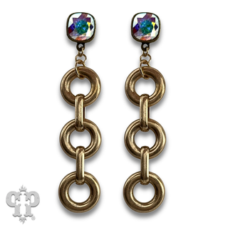Triple matte finish circle earring with crystals from Swarovski®- LC
