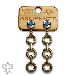 Triple matte finish circle earring with crystals from Swarovski®- LC