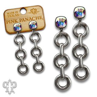 Triple matte finish circle earring with crystals from Swarovski®- LC