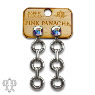 Triple matte finish circle earring with crystals from Swarovski®- LC