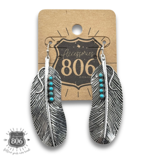 Stone studded feather earring - LC