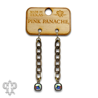 Curb chain link earring with crystals from Swarovski®- LC