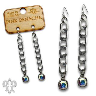 Curb chain link earring with crystals from Swarovski®- LC
