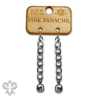 Curb chain link earring with crystals from Swarovski®- LC
