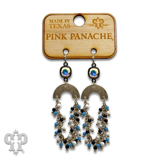 Linked bead fringe arch earring with crystals from Swarovski®- LC