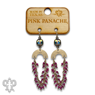 Linked bead fringe arch earring with crystals from Swarovski®- LC
