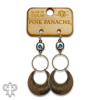 Matte finish wide circle earring with crystals from Swarovski®- LC
