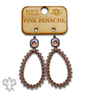 Thread wapped bead teardrop earring with crystals from Swarovski®- LC