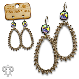 Thread wapped bead teardrop earring with crystals from Swarovski®- LC