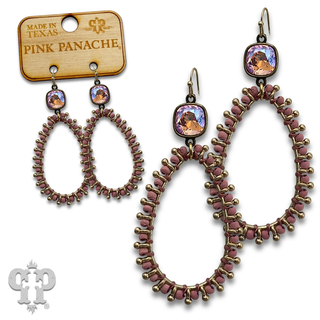 Thread wapped bead teardrop earring with crystals from Swarovski®- LC