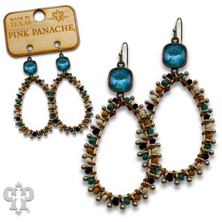 Thread wapped bead teardrop earring with crystals from Swarovski®- LC