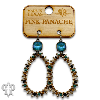 Thread wapped bead teardrop earring with crystals from Swarovski®- LC