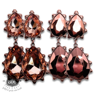 Western rhinestone teardrop earring - LC