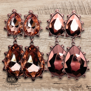 Western rhinestone teardrop earring - LC