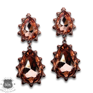 Western rhinestone teardrop earring - LC