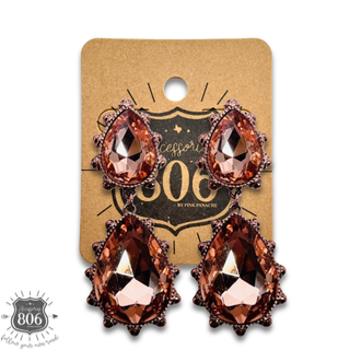 Western rhinestone teardrop earring - LC