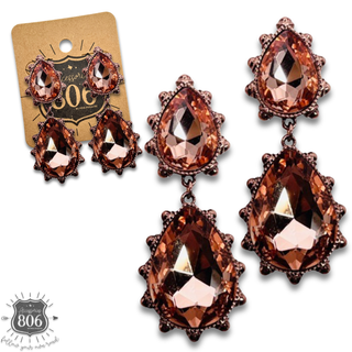 Western rhinestone teardrop earring - LC