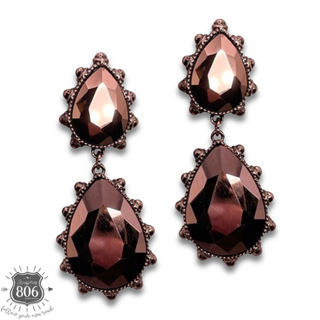 Western rhinestone teardrop earring - LC