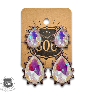 Western rhinestone teardrop earring - LC