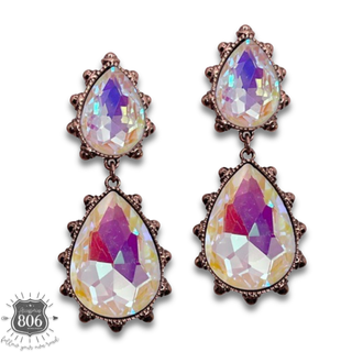 Western rhinestone teardrop earring - LC