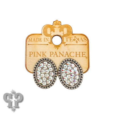 Crystal mini oval post earring