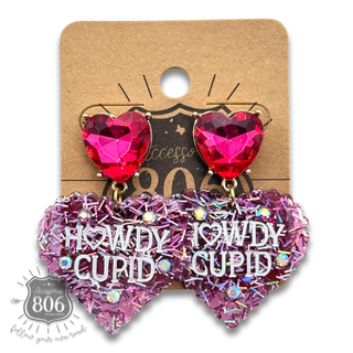 Howdy Cupid Valentine heart earring - LC