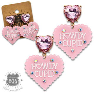 Howdy Cupid Valentine heart earring - LC