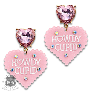 Howdy Cupid Valentine heart earring - LC