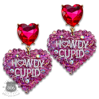 Howdy Cupid Valentine heart earring - LC