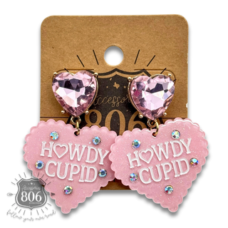 Howdy Cupid Valentine heart earring - LC