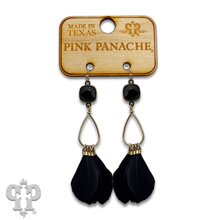 Feather fringe earring with crystals from Swarovski® - LC