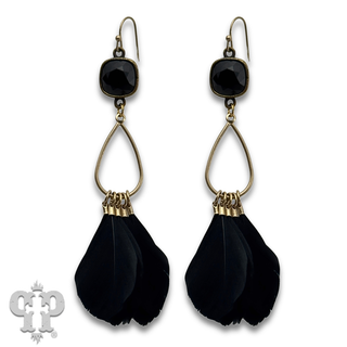 Feather fringe earring with crystals from Swarovski® - LC