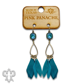 Feather fringe earring with crystals from Swarovski® - LC