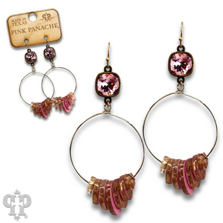Graduated acrylic disc earring with Austrian crystal