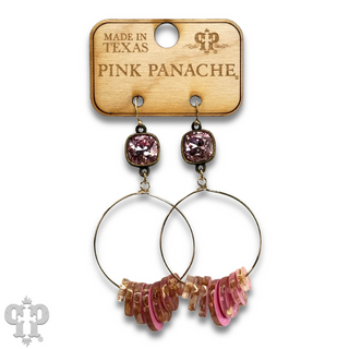 Graduated acrylic disc earring with Austrian crystal