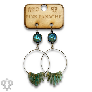Graduated acrylic disc earring with Austrian crystal