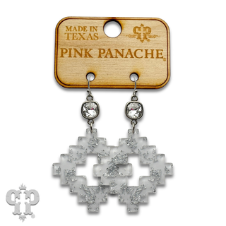 Metallic flecked diamond acrylic earring with crystals from Swarovski®