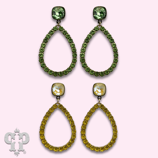 Mixed  rhinestone rim teardrop earring with crystals from Swarovski®