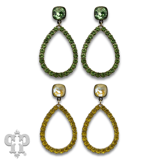 Mixed  rhinestone rim teardrop earring with crystals from Swarovski®