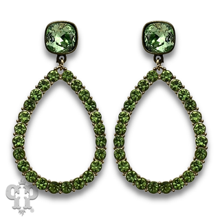 Mixed  rhinestone rim teardrop earring with crystals from Swarovski®