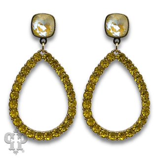 Mixed  rhinestone rim teardrop earring with crystals from Swarovski®