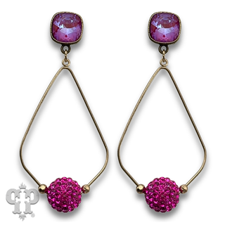Pave rhinestone bead teardrop earring with crystals from Swarovski® - LC