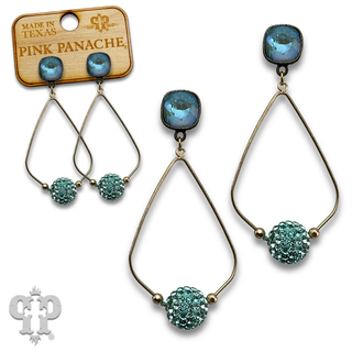 Pave rhinestone bead teardrop earring with crystals from Swarovski® - LC