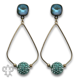 Pave rhinestone bead teardrop earring with crystals from Swarovski® - LC